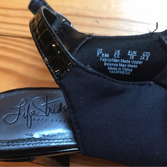 Life Stride Soft System Black Open Toe Heels, EUC, 7.5 - Picture 10 of 15